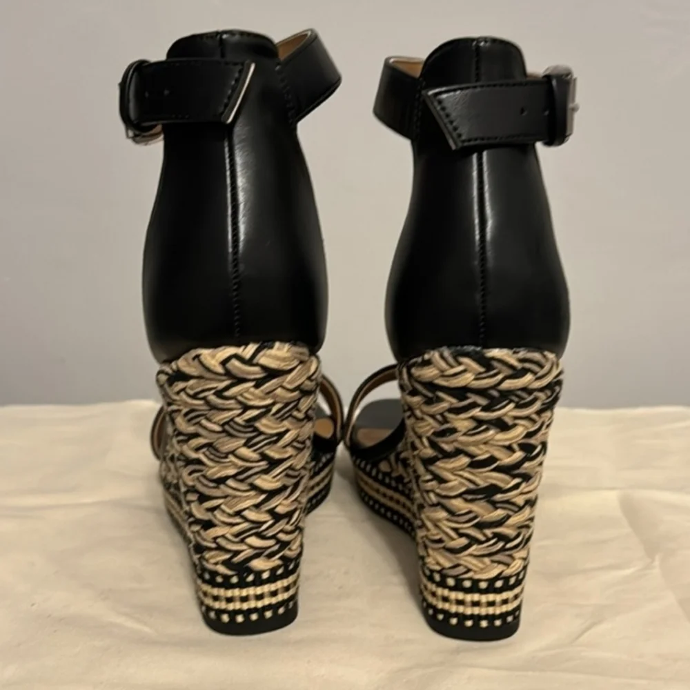 Black Wedge Sandals
